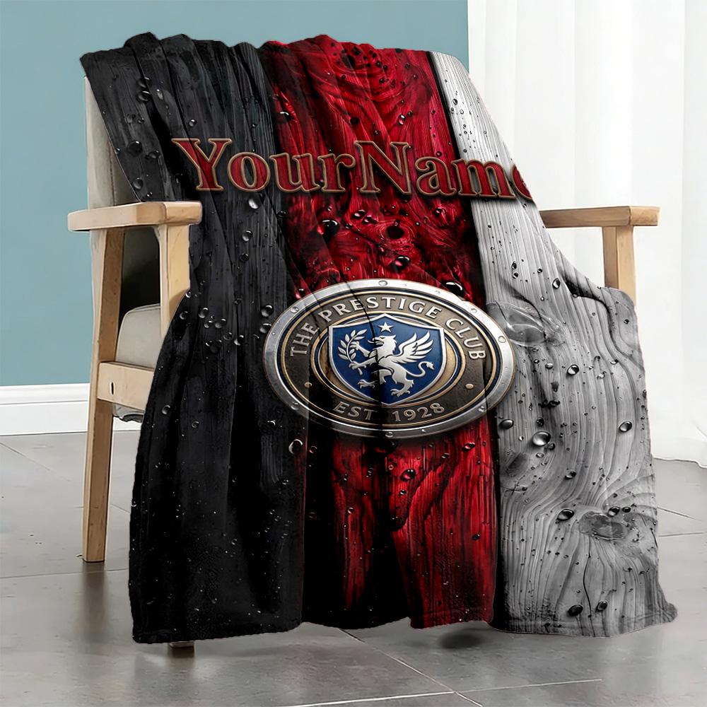 Team Club 2 Personalized Text Blanket Gift Personalized Blanket Warmthful Decor Great for Living Room Office Chair Livingroom Seaside