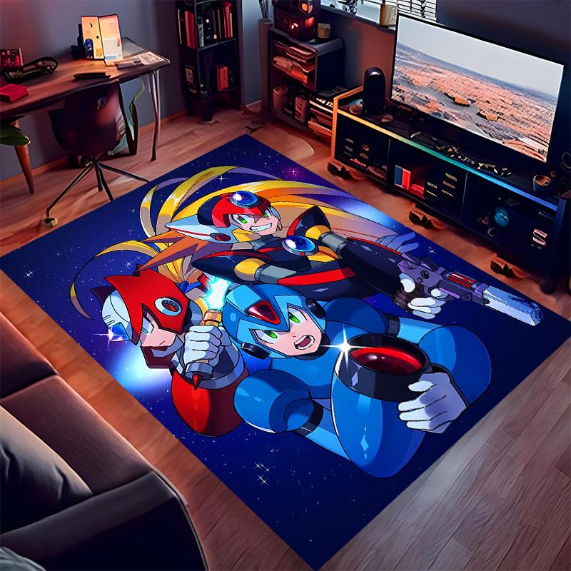 Cartoon Rockman Game Megaman2 Printed Absorbent Washable Carpet, Non-Slip Bathroom Mats, Kitchen Rugs, Yoga Mat,Living Room Entrance, Camping Picnic R