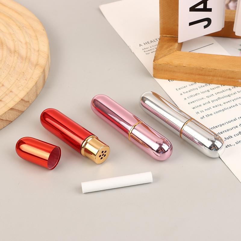 1Pcs Nasal Inhalers For Essential Oils Aromatherapy Blank Aluminum Tubes 5Ml Refillable Bottles With Replacement Wicks