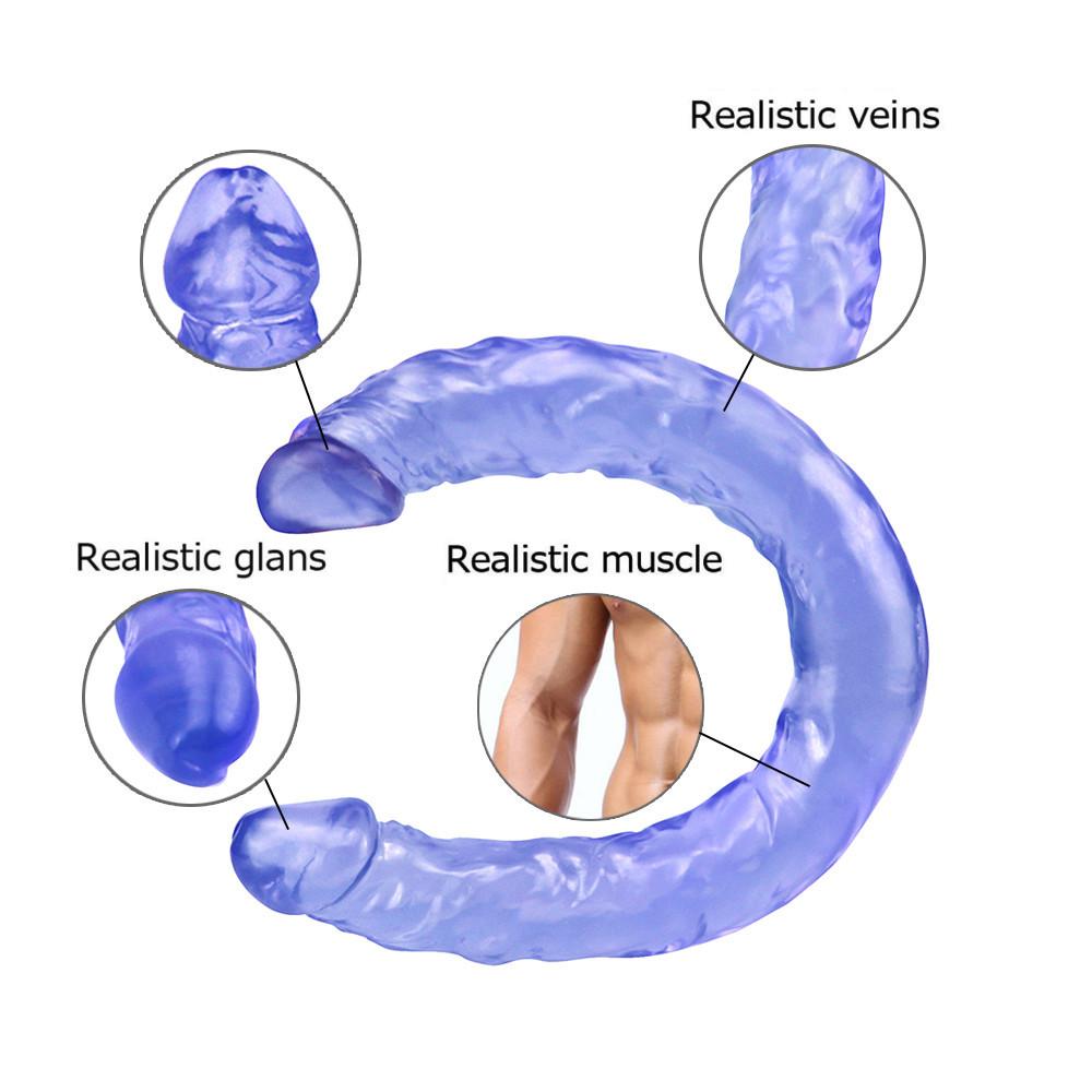 42 Doppelkopf-Dildo, langer, realistischer Dildo, doppelseitiger Dildo, flexibler großer Penis für Frauen, Masturbator, Sexspielzeug für lesbische Erwachsene