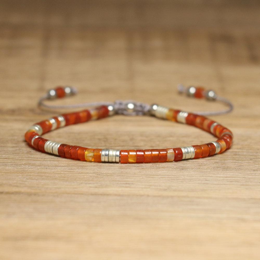 2x4mm Dainty Imperial Jasper Bracelet for Women Handwoven Adjustable Healing Stone Jewelry Alloy Main Material for Anniversary