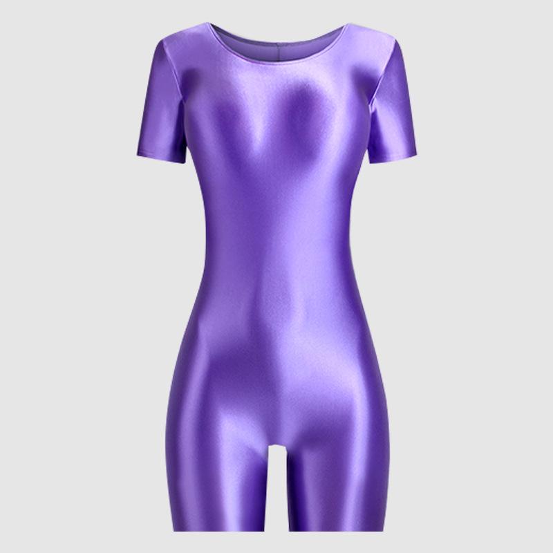 Glossy High-Elastic Bodysuit: Sleek Ballet & Yoga Dancewear