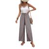 VEZFAA Women's Fashion Casual Plaid Print High Waist Trousers Pants & Capris