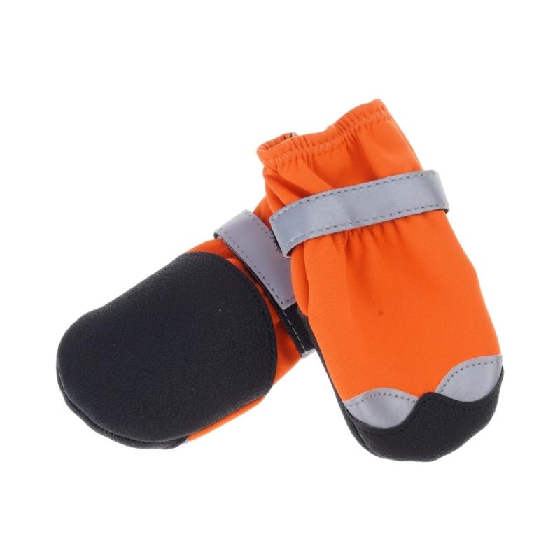 Dogs Booties Waterproof Dogs Shoe with Reflective Striped for Night Walk Nonslip