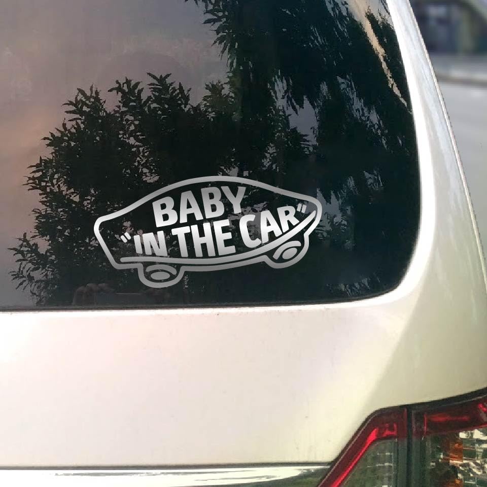 Sticker Town VANS Style BABY IN THE CAR Baby Marker A, sliver