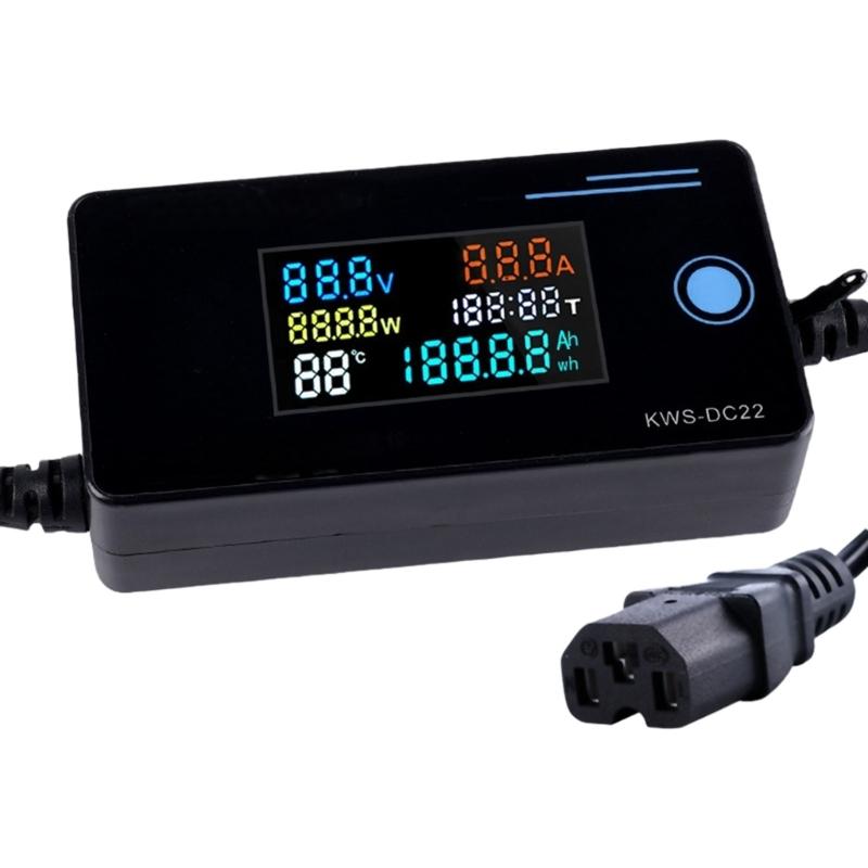 Digital Display Multifunctional Meter for Electric Bike Charging Adapter Battery Voltages Current Power Temperature Analysis Tool