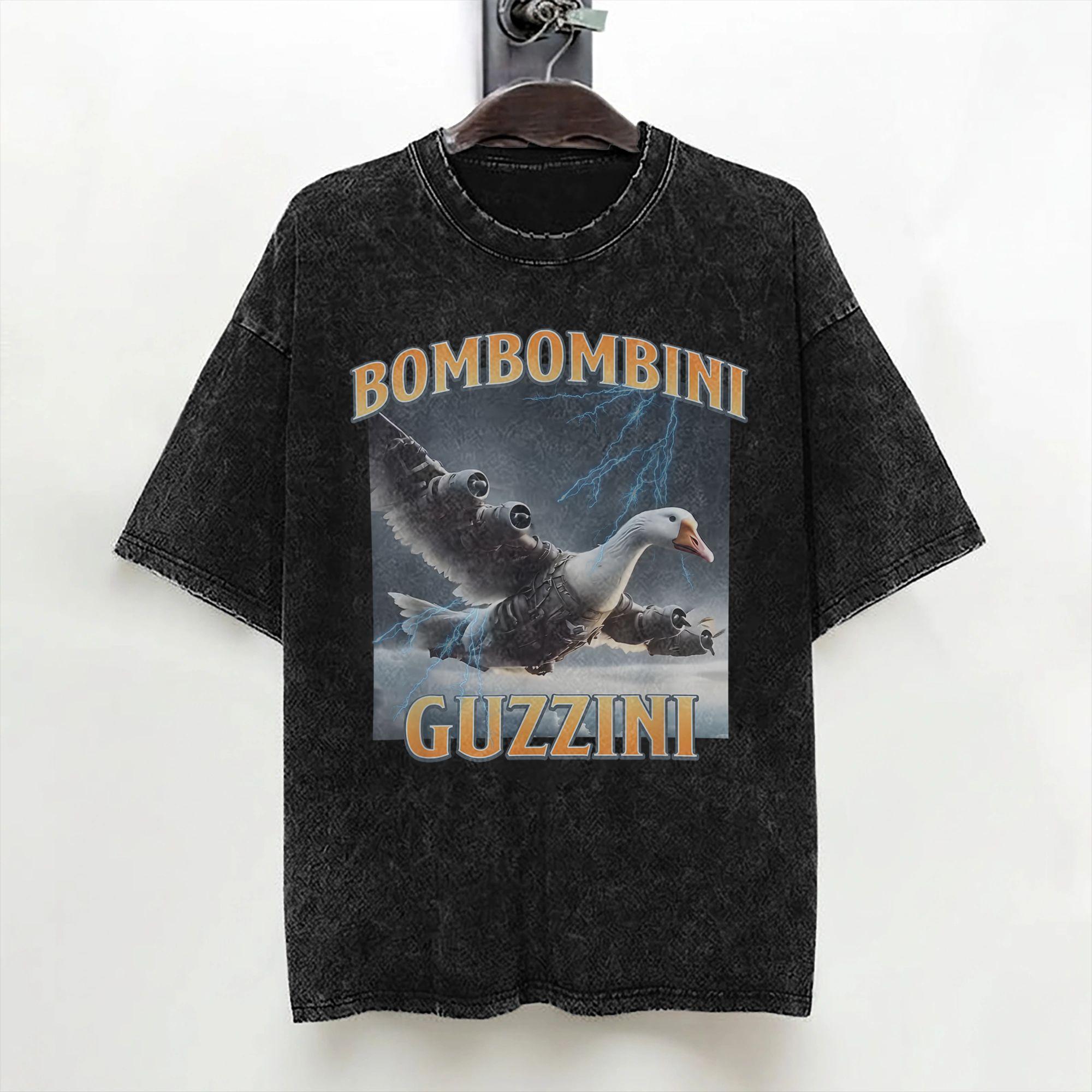 Bombombini Guzzini Funny Goose T Shirts Washed Short Sleeve TShirt Italian Brainrot Meme for Men Women Streetwear Summer Tees S