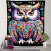 Colorful Feathers and Bright Eyes Digital Printing Polyester Wall Tapestry Suitable for Use In Living Rooms Offices Bars Party