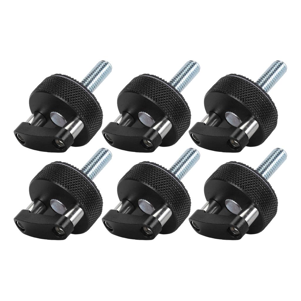 6pcs Quick Removal Thumb Screw Steel Billet Aluminum D Ring Design Hardtop Bolts for Wrangler JK JT 2007 to 2018 Black