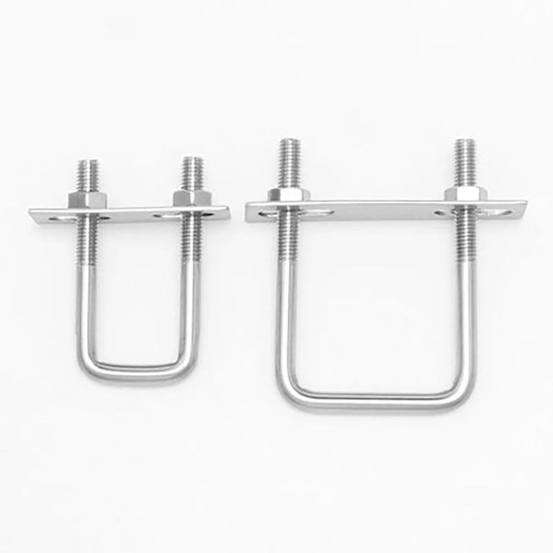 2Sets New Iron Square Clamp With Baffle Screw Pipe U-clamp Right Angle U-bolt M6 Squa Bolt