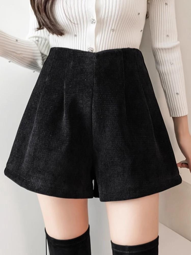 

2024 Women s Plus Size Corduroy Bootcut Pants: High Waist Slimming A-line Design for Autumn/Winter L (Recommended 52-54 kg) чёрный