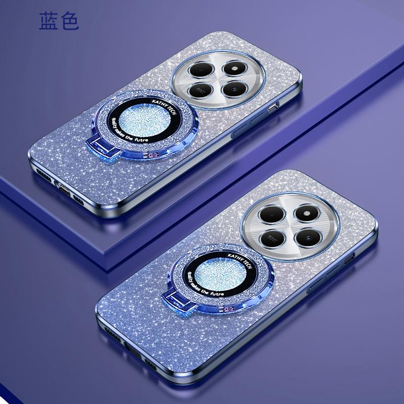 Glitter Plating Magnetic Holder Phone Case For Xiaomi POCO M7 F7 Pro Ultra 5G Soft Silicone Cover