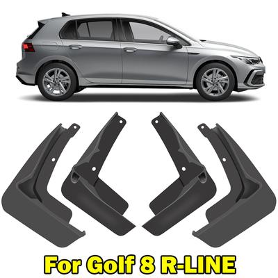 4x FÜR VW Golf 8 MK8 R-Line GTI GTD GTE 2020 2021 2022 Schrägheck Vorne Hinten Spritzschutz Schmutzfänger Kotflügel Schutz