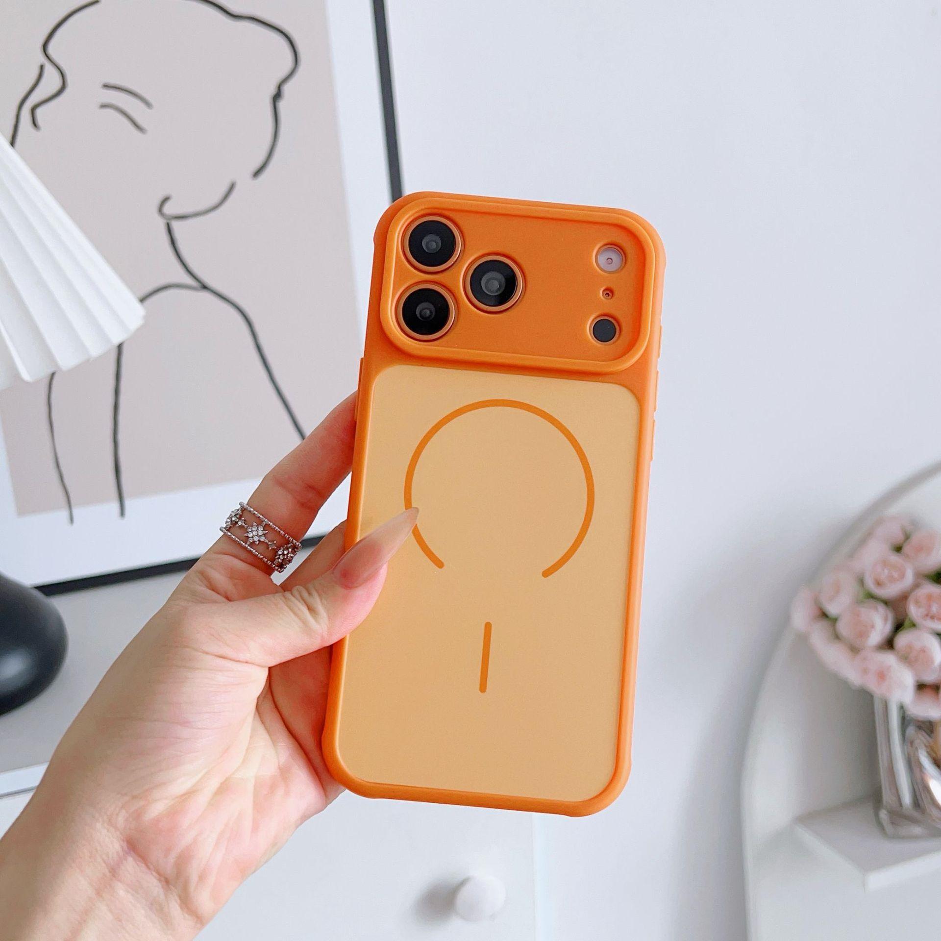 Heat-Dissipating Magnetic Velvet Case for Apple 17 Promax – 16 Color Block Design iPhone 14 Plus
