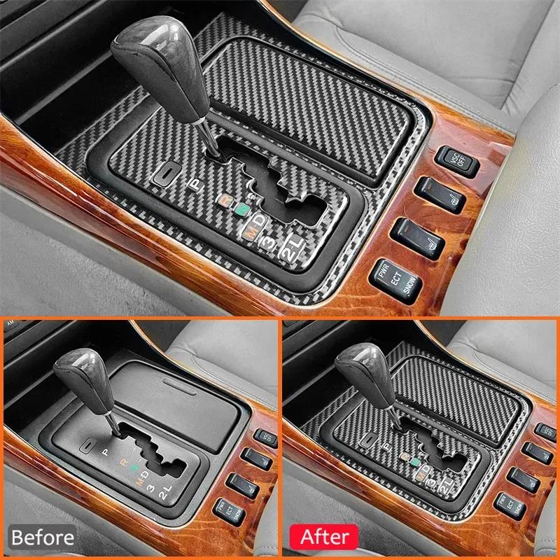 For LEXUS GS 1998-2005 Carbon Fiber Car Gear Shifter Frame Panel Storage Box Trim Cover Interior Decoration Sticker Car Parts