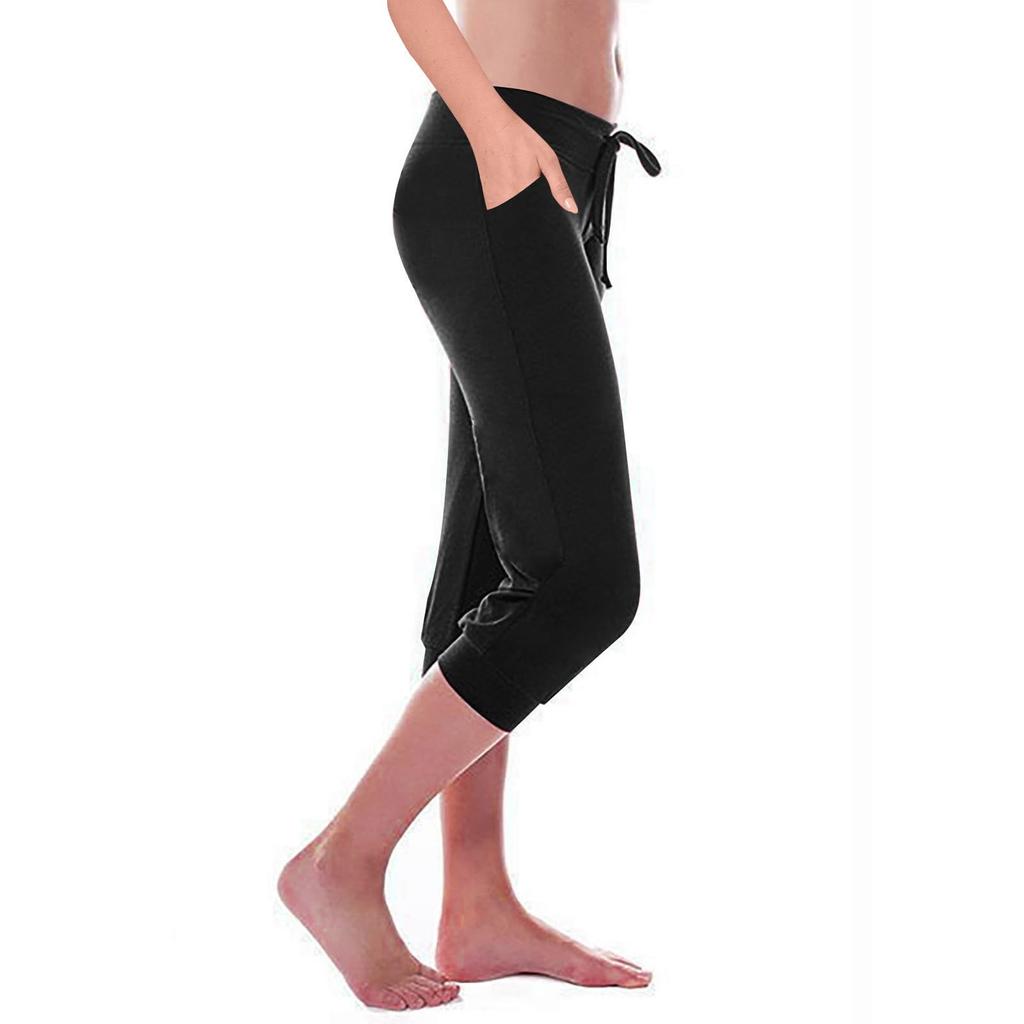 Mode Damen Yoga Einfarbig Selbst Anbau Elastische Band Taschen Hosen Hosen