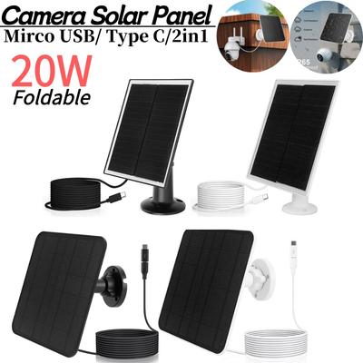 Panel Solarny 5V 6W Wodoodporny IP65 Zewnętrzne Zasilanie Do Monitoringu Kabel do Ładowania 9,8 stopy Regulowany Montaż 360° do Kamery Bezpieczeństwa