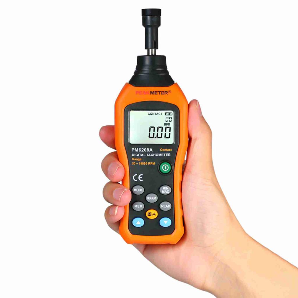 Tachometer High Accuracy 50 to 19999RPM Backlight Display Portable Digital Contact Type Motor Tachometer