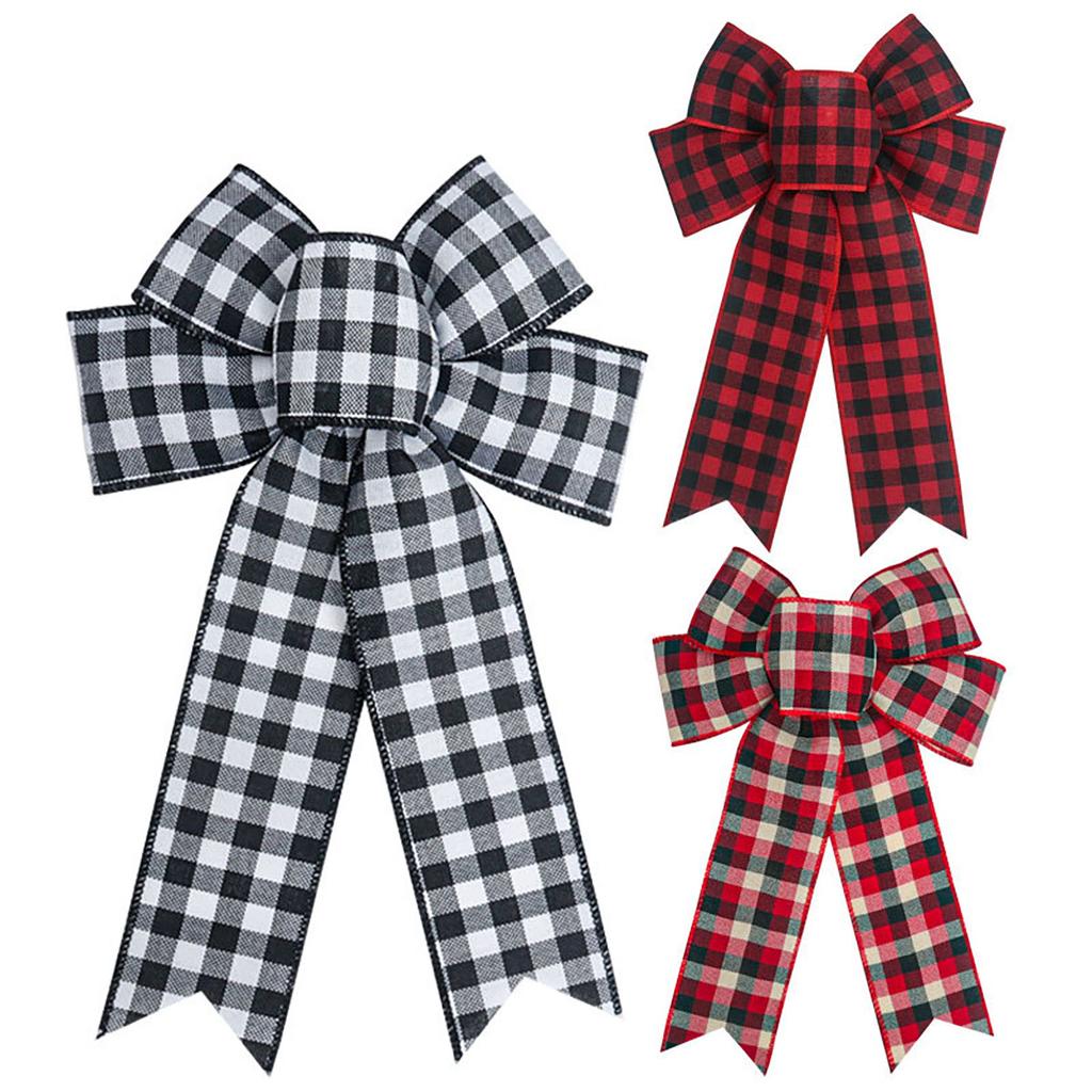 1pc Christmas Tree Ribbon Bow Pendant Christmas Decoration