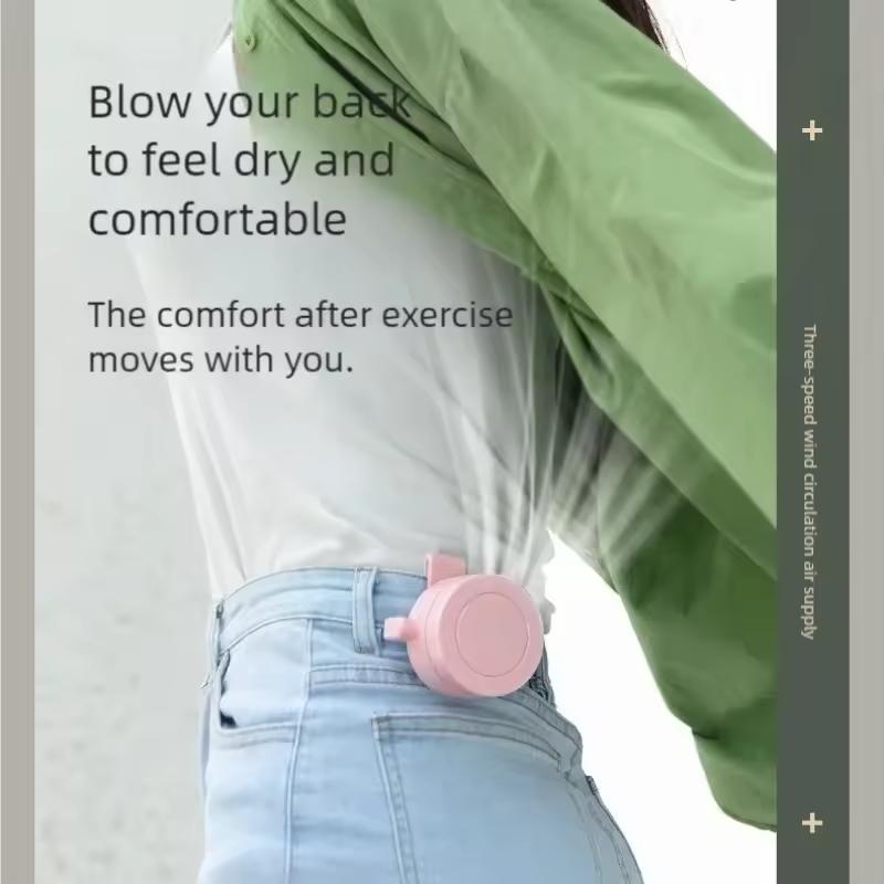 Portable Electric Fan Mini Handheld Rechargeable Bladeless Desktop Fan Clip Waist Fan for Outdoor Ventilation Summer Cooling