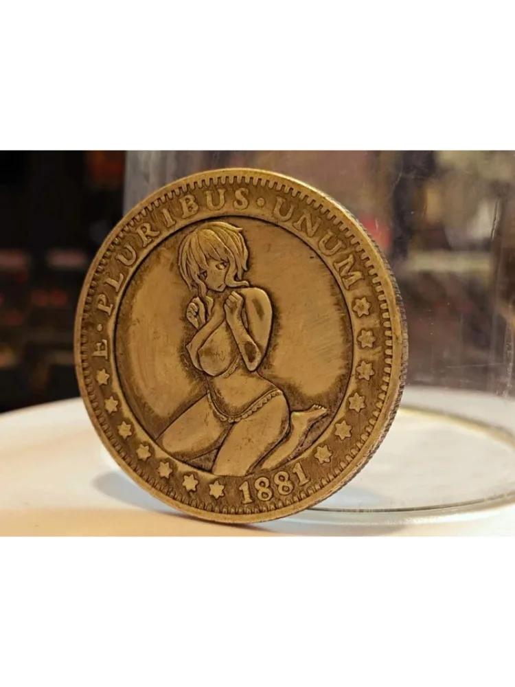 Deep Relief 1881 American Beauty Flower Skull Coin Silver Dollar Micro Seal Collection