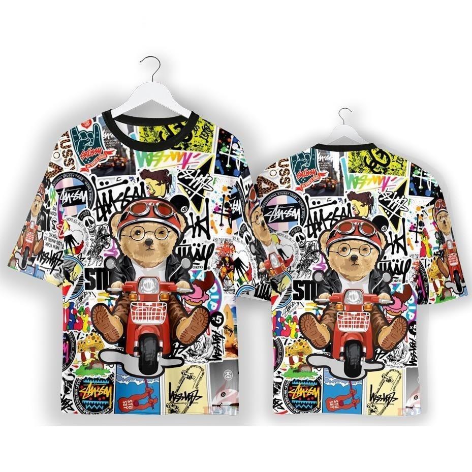 Pattern T-shirt | Ultra fine fabric | Cute casual | Men's and women's styles | Loose fit | Quick drying | Summer fashion | Fashion