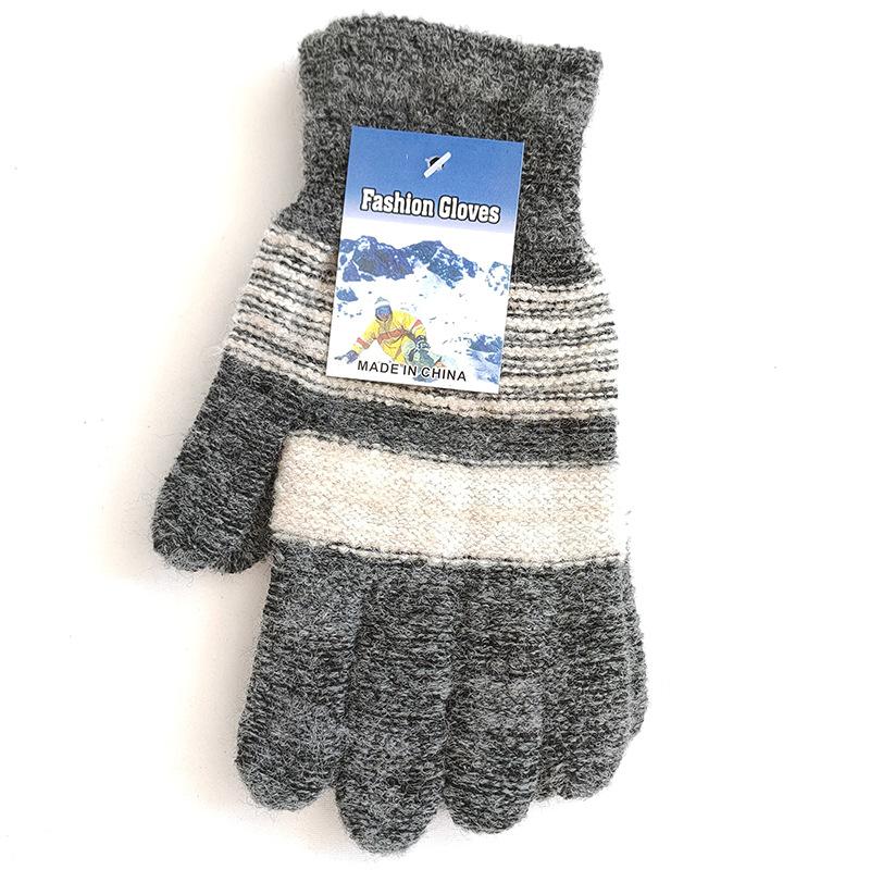New autumn and winter mohair men's full-finger gloves student full-finger thermal gloves drive DNU model