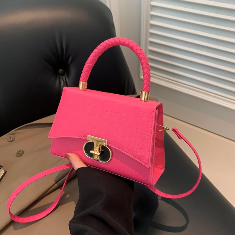 Locke Mode 2025 Winter Neu Kontrastfarben Schlicht Retro Messenger Schulter Tragbar Kleine Quadratische Damenhandtasche