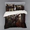 Medieval Duvet Cover Set, Medieval Knight Holding An Aged Old Shield Historical Theme Digital Print Bedding Set