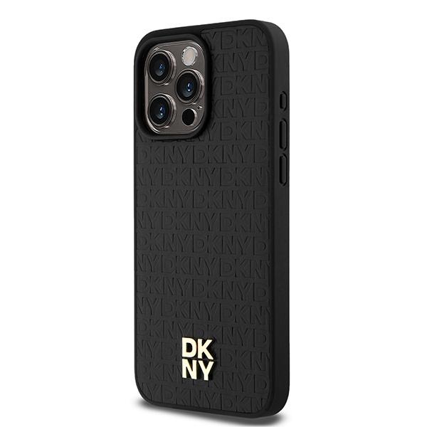 Etui do iPhone 15 Pro Max DKNY Leather Monogram MagSafe Czarne