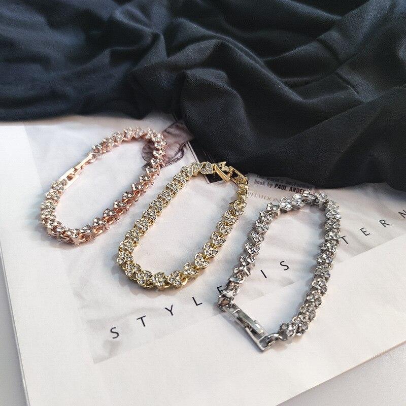 Bracelet Pour Femmes Tendance Mode Simple Bijou Bracelet Diamant Complet Haoshi Bracelet Pour Femmes Cristal Romain Mode