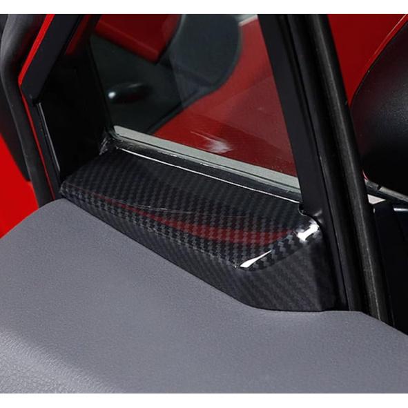 Car Accessories Fit for Toyota C-HR CHR 2018-2023 Front Door Window A Pillar Decoration Strips Cover Trim (Carbon Fiber Style) ABS 2 PCS