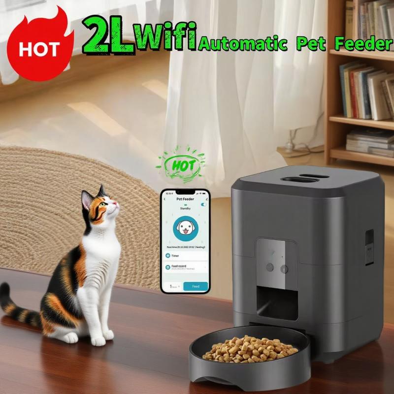 2025 New 2L WiFi Automatic Pet Feeder Smart Cat and Dog Food Dispenser Quantitative Slow Feed Dispenser for Pets Cat Accessories