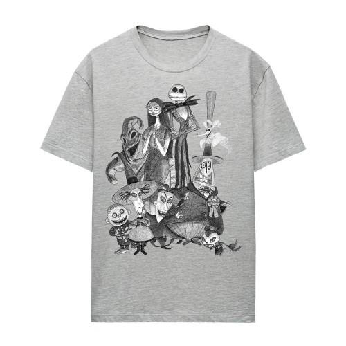 The Nightmare Before Christmas Womens/Ladies Jack Sally Monster Drawing Heather T-Shirt