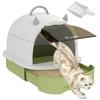 Enclosed Cat Litter Box W/ Pull-Out Drawer, Scoop, Deodorising Bags for Odour Control, Privacy, Portable, Easy To Clean