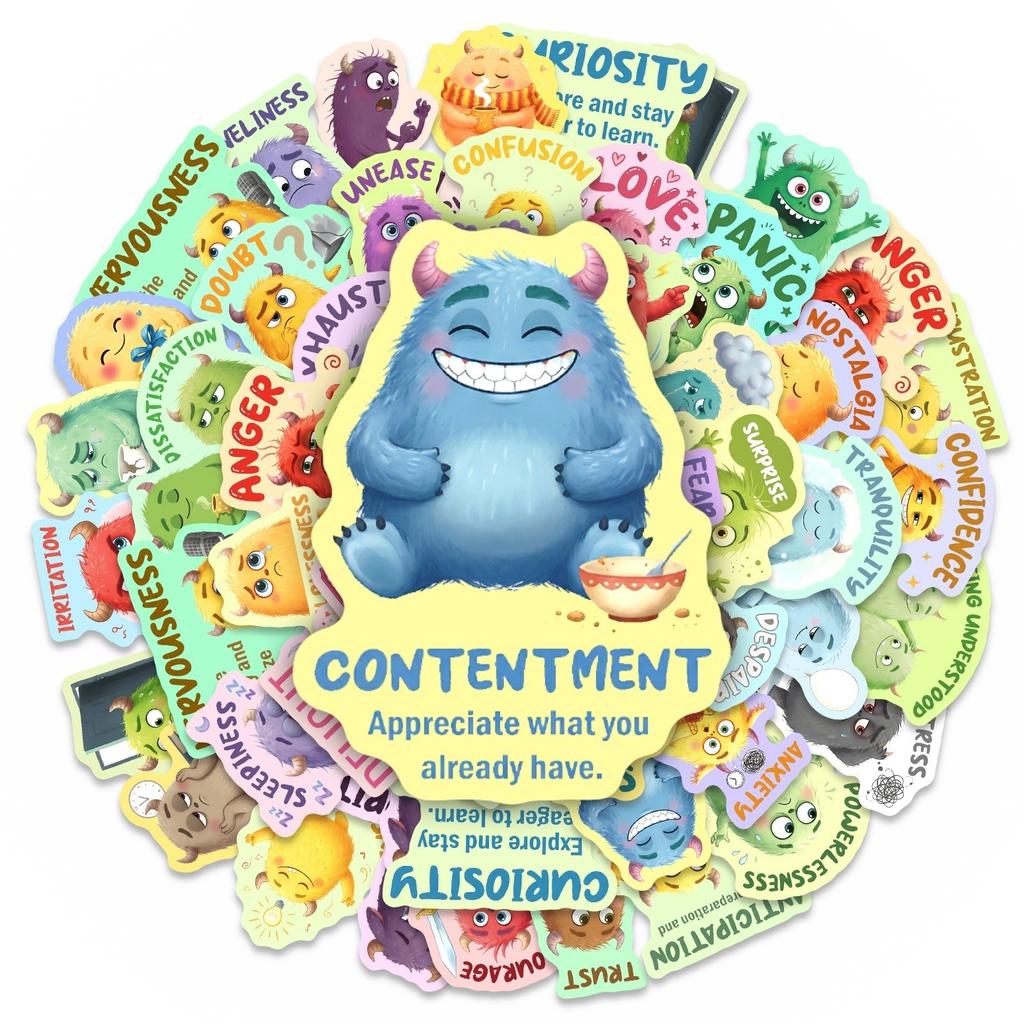 50 Emotion Stickers with Designs for Kids Learning Activities