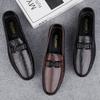 Loafers men's shoes leather overalls Doudou shoes casual shoes Korean version lazy driving shoes one pedal driver shoes