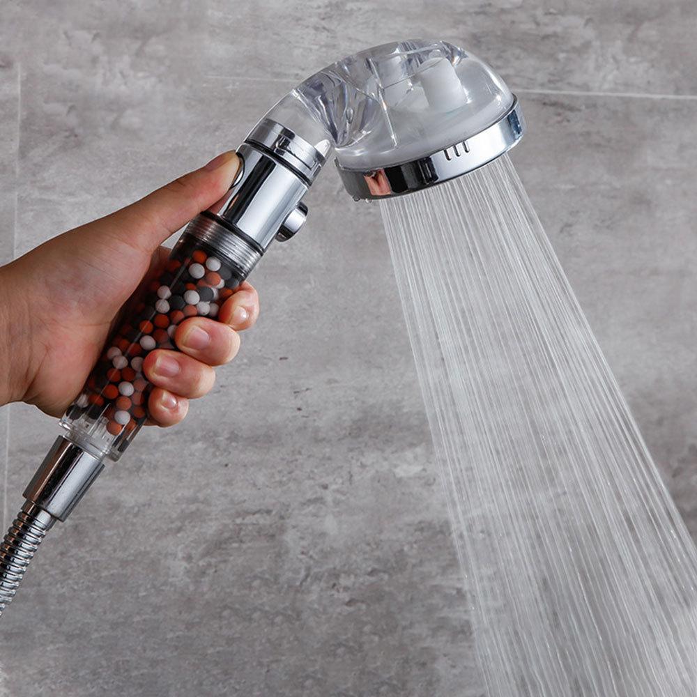 Bathroom Ionic Shower Head Set 3 Functions Filter Handheld Shower With Hose and Bracket