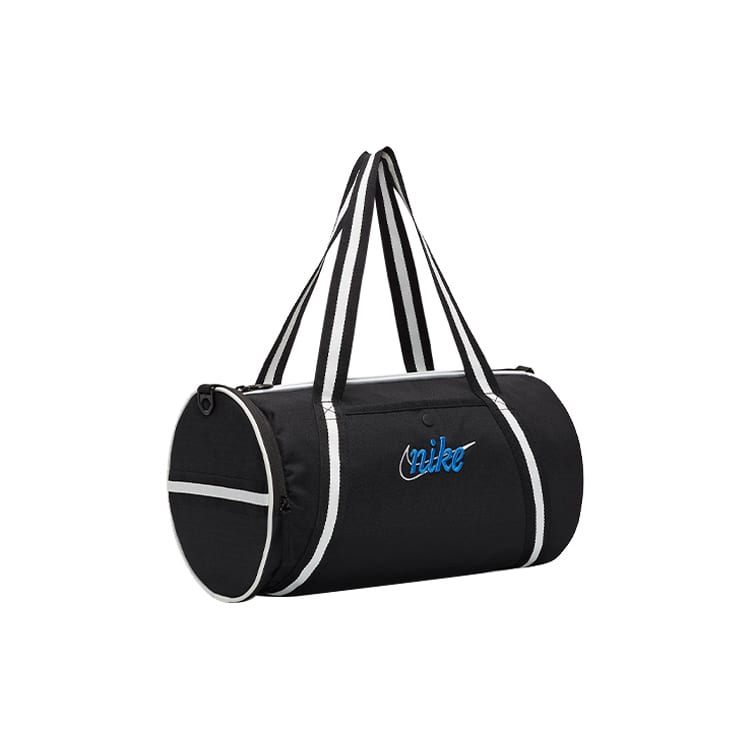 Nike Heritage Polyester Portable One Shoulder Crossbody Gym Bag Large Unisex Black DR6261-010