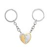 Gold and Keychain Pair with Heart Design for Couples