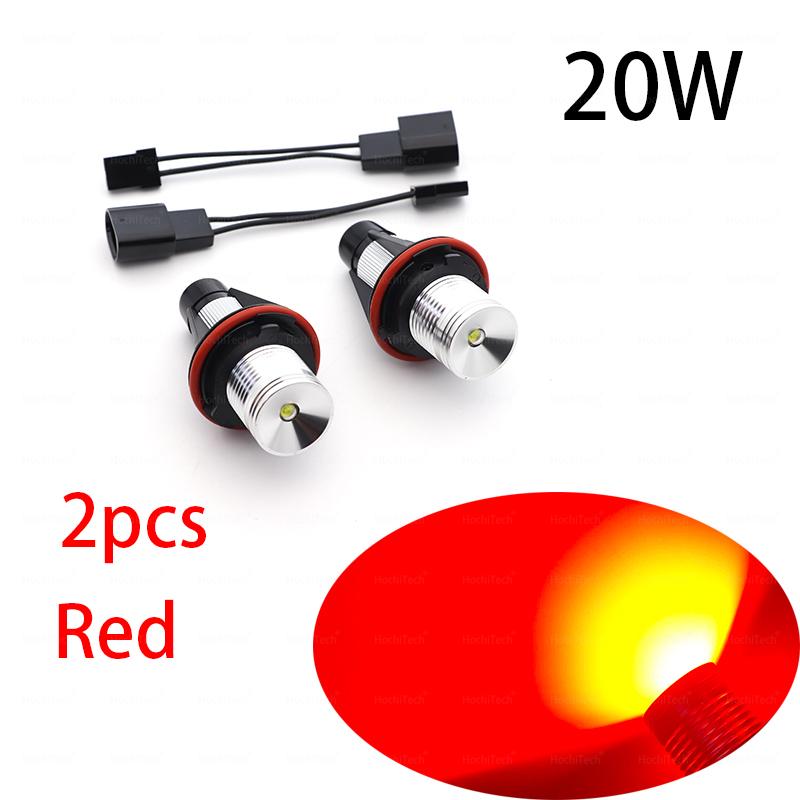 For BMW E87 E39 M5 E60 E61 E63 E64 M6 E65 E66 E83 X3 E53 X5 2000-2008 White Bright 20W LED Angel Eyes Marker Lights Bulbs Lamp