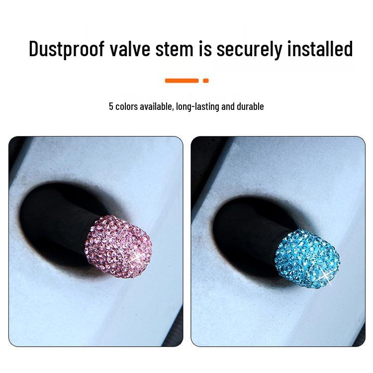 Creative Diamond-Studded Tire Valve Stem Cap for Car Decoration