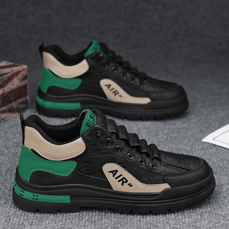 autumn new men s shoes fashion Martin small leather shoes trendy tooling shoes low-top four seasons 39