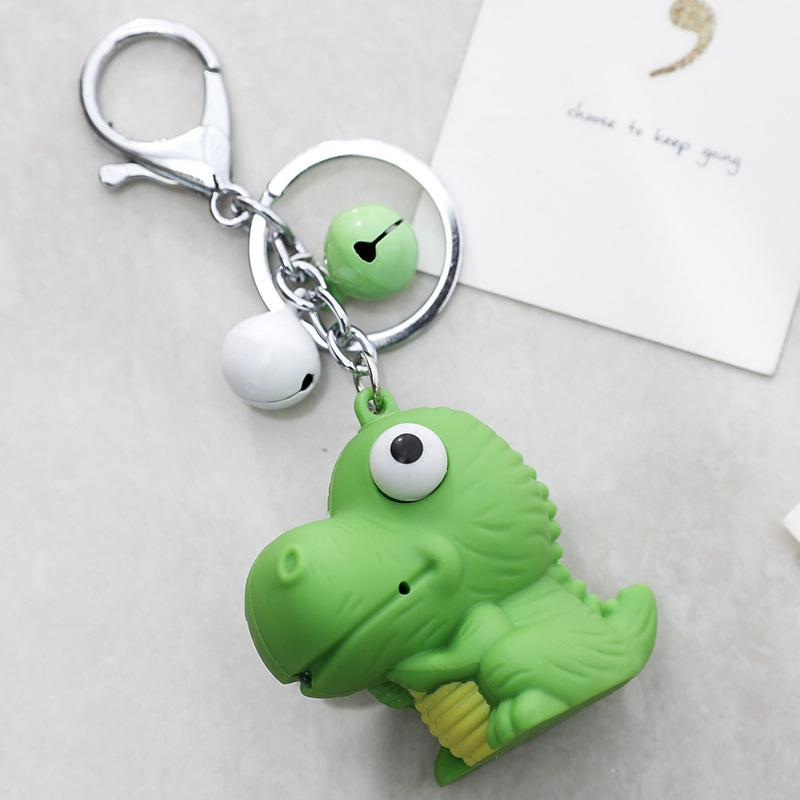 Dinosaur LED Light-Up & Sound Keychain Pendant - Cute Luggage Accessory & Creative Gift