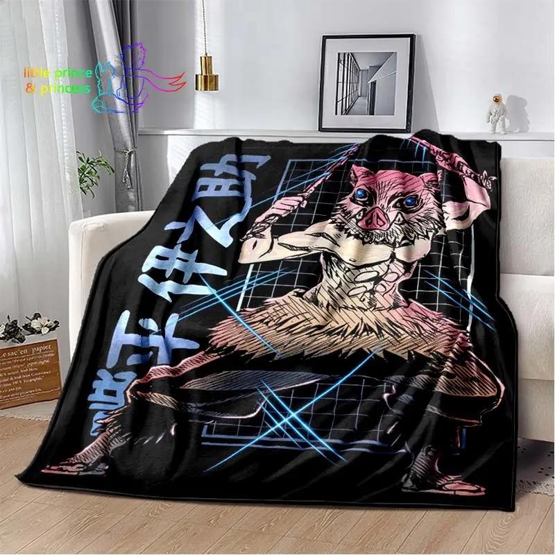 Hashibira Inosuke Demon Slayer Character Anime Blanket Lightweight Comfortable Soft Breathable Ultra Warm Blanket Bedding Travel