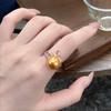 Bow Sparkling Diamond Pearl Ring Women'S High-End Ring Temperament Exquisite Jewelry