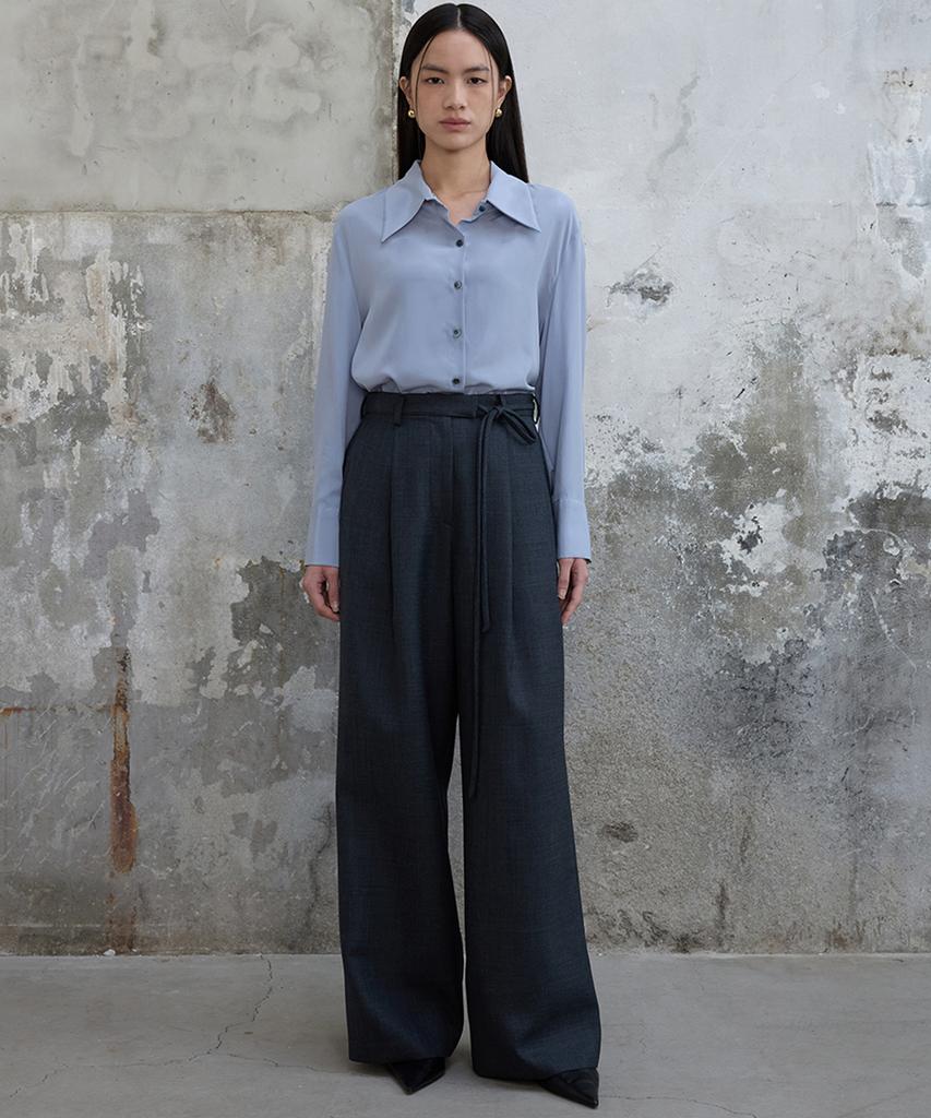 THE BOONDOCK SAINTS Wide Viscose Blend Trousers Dark Gray