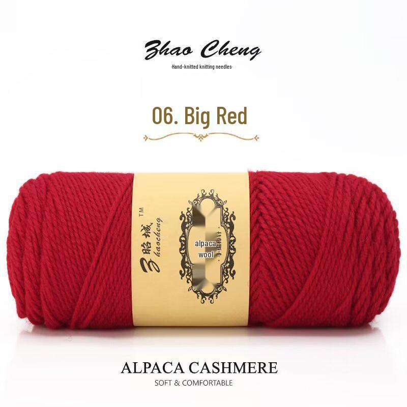 Hand-Knitted Alpaca Wool Scarf Pillow Yarn Ball – Medium-Thick, Soft, DIY Crochet