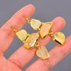 Citrine Gemstone Gold Plated Elegant Electroformed Dangle Drop Earrings Jewelry V-116
