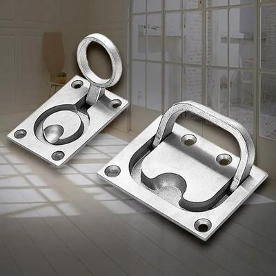 1pcs Durable 304 Stainless Steel Marine Boat Deck Hatch Flush Pull Lift Handle Ring Door Knobs Handles Pull Ring